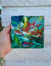 “Jungle Sunset Dream” oil on wood 5 x 5 inches 