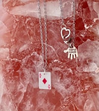 Image 2 of Red Ace of Diamonds Playing Card Necklace