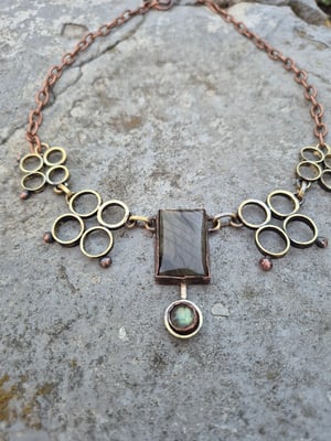 Labradorite and bullet casings necklace 