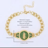 Image 3 of Copper plated 18k gold Virgin Mary bracelet 