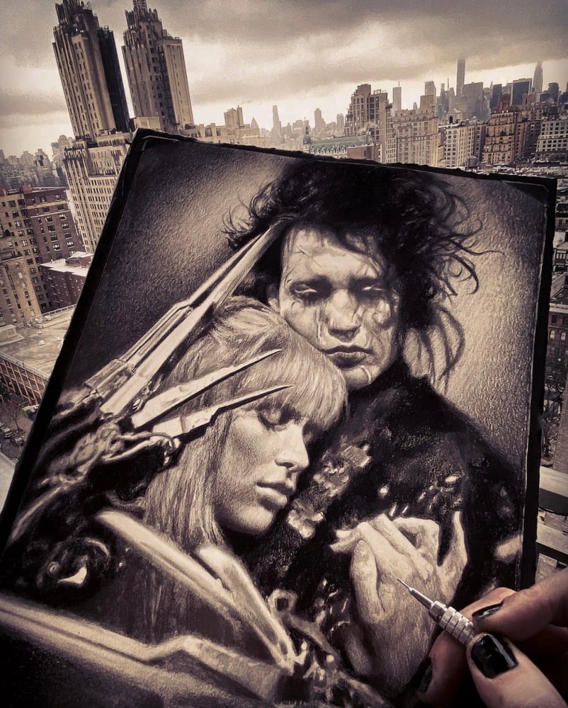 Image of 'EDWARD SCISSORHANDS + KIM’ - 10 x 7” - OPEN EDITION MUSEUM ARCHIVAL PRINT