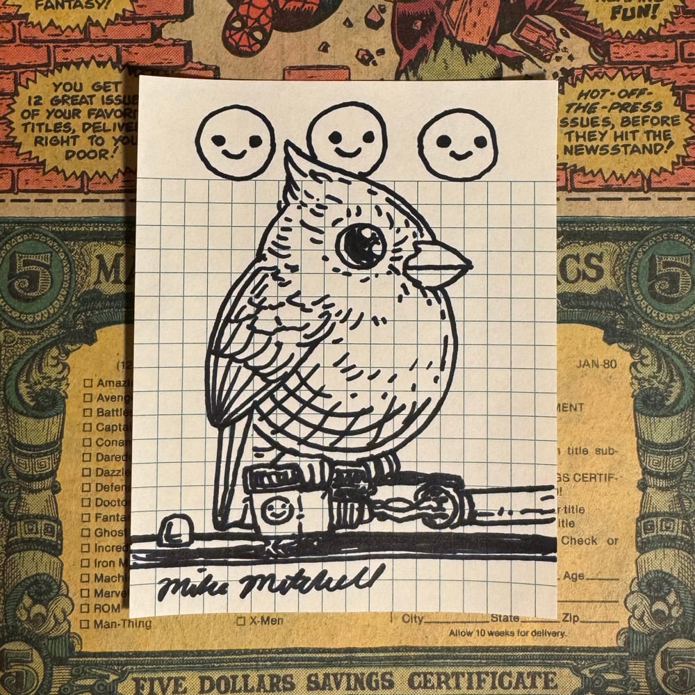 Image of Fat Bird Sharpie Sketch #285