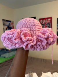Pink Shimmer Ruffle Hat