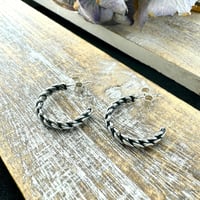 Image 1 of Twisted braided Hoop Earrings 
