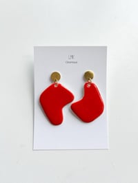 Paire de boucles d'oreilles céramique UPADONA rouge