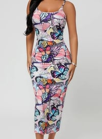 Allover Butterfly Print Bodycon Dress