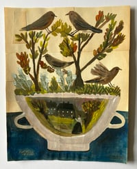 Feeling a little autumnal - garden dish series - original painting 