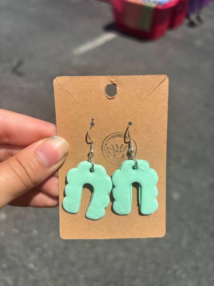Image of Mint Cloud Hook Earrings