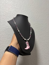 Image 3 of Pink Rodeo Boot Necklace 