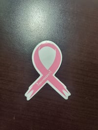D7 Breast cancer ribbon sticker
