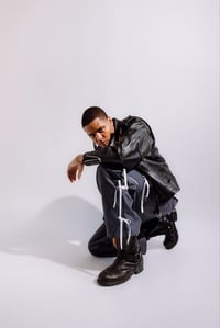 Image 5 of tied up cargo pant-charcoal