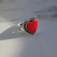 Image 5 of Handmade Sterling Silver Plain Rosarita Heart Ring 925