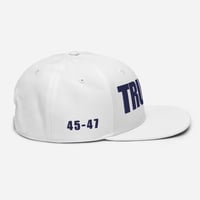 Image 4 of Trump 45-47 USA Flag White - Snapback Hat