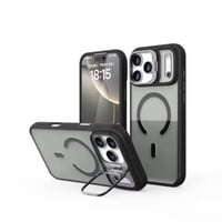 Image 17 of iPhone 17 Case - With Built-in Camera Lens Protector & Stand - Charcoal Transparency