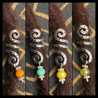 Image 8 of Spiral dread beads with glass bead charm