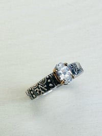 Image 5 of white sapphire ring with paisley band