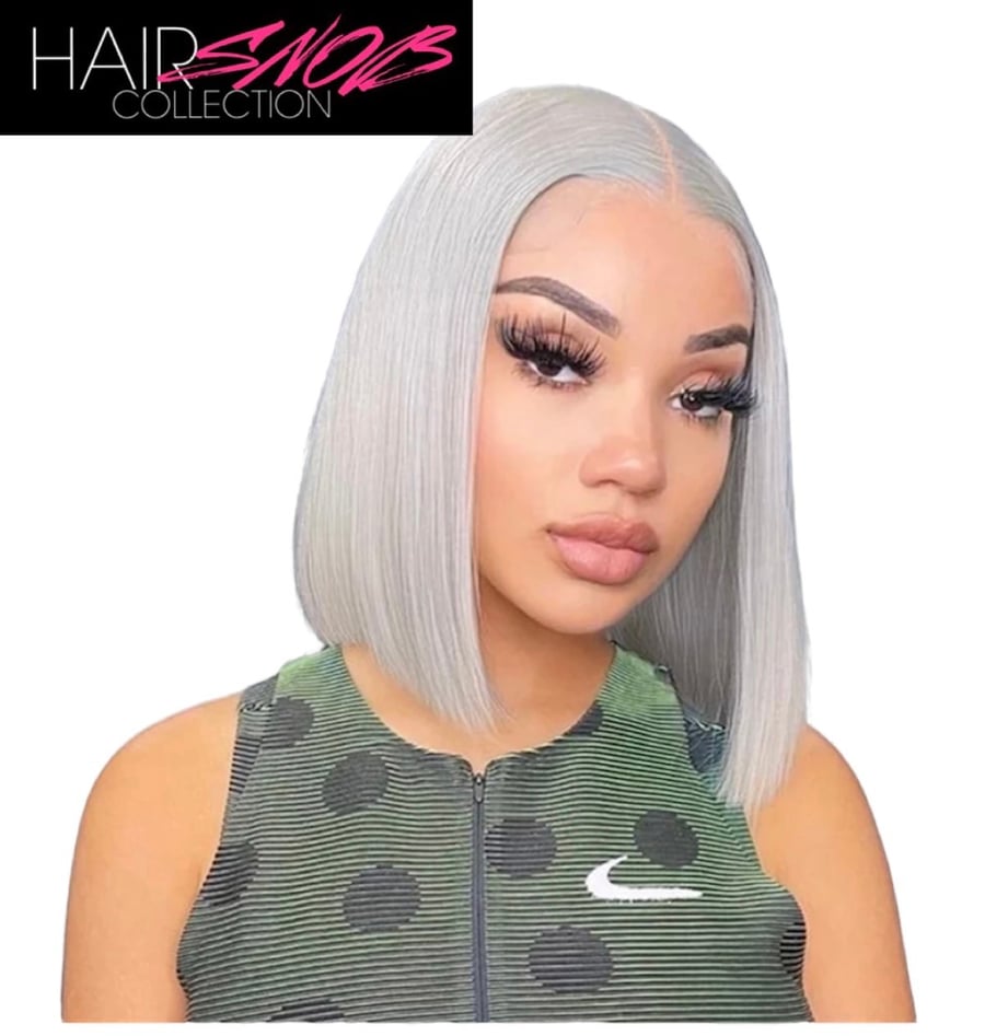Image of Lace Front Gray Bob Wig