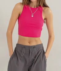 Image 2 of Ribbed Crop Tank Top 