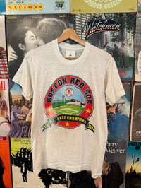Image 1 of 1990 Distressed Red Sox Tshirt medium 