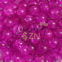 10mm Crackle Fuschia