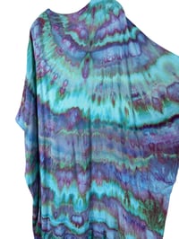 Image 7 of M/L Long Woven Kimono in Mermaid Watercolor Ice Dye