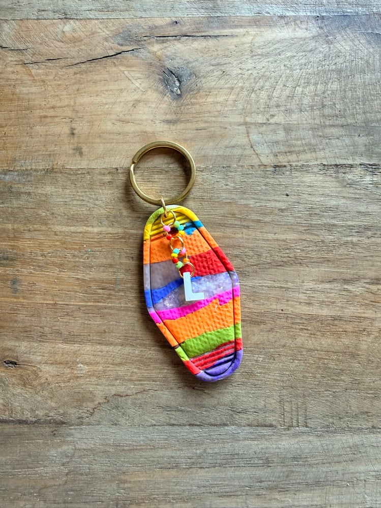 Image of Keychain w/ Letter Charm