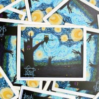 “Swampy night” matte 3” stickers 