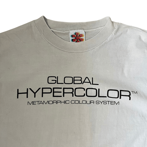 Image of Vintage Global Hypercolor spellout t shirt: Size XL