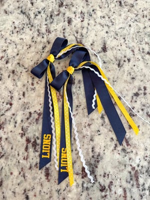 Image of Personalized Long Tail Fringe Grosgrain Bows