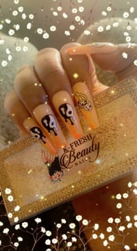 Image 3 of Nails -  Long Luxury (Orange Yin Yang)