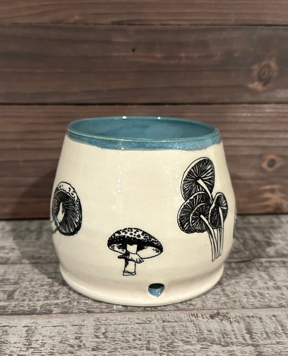 Small planter with mushroom design | Fireside Pottery