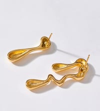 Image 4 of MISMATCH GOLD DRIP EARRINGS 