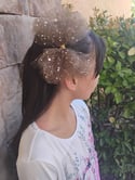 SEQUIN BROWN TULLE HAIR BOWS