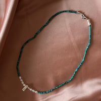 Image 2 of Turquoise, Pearls & Fossilized Ivory Choker
