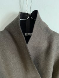 Image 7 of Lang grå/brun uldfrakke (s-xl)