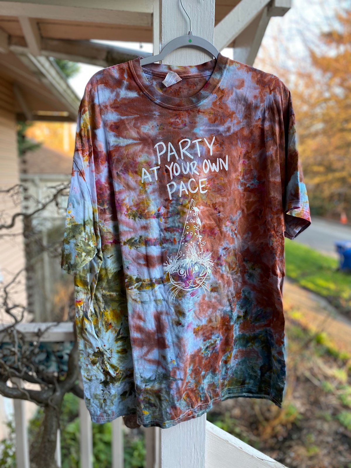 Image of 2XL Party At Your Own Pace Tie Dye Shirt