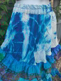 Image 6 of Wanderlust maxi tiered skirt/ Bandeau Dress Blue tie dye flecks of purple 8-16 copy