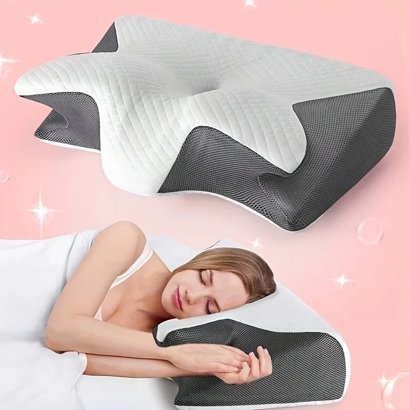 Image of 2025 Ergonomic Neck Horn Pillow for Side,Shoulder Relaxation, Soft Yet Firm Support,Back and Stomach