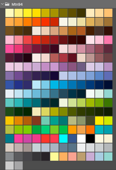 Image of Mtn94 color swatch for the Adobe Suite