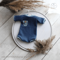 Image 1 of newborn romper Axel - blue jeans