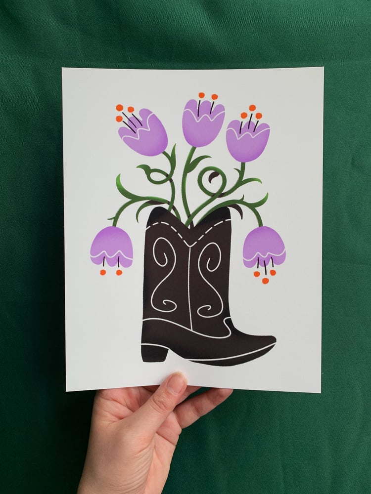 Image of  Boot Bouquet Print