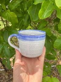 Image 2 of Small blue rim Dolphin mug