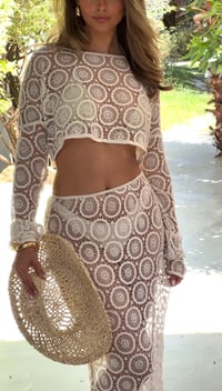 Image 1 of Jondal Crochet Maxi Set Cream