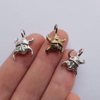 Advent day 7- tiny toads in silver and bronze 
