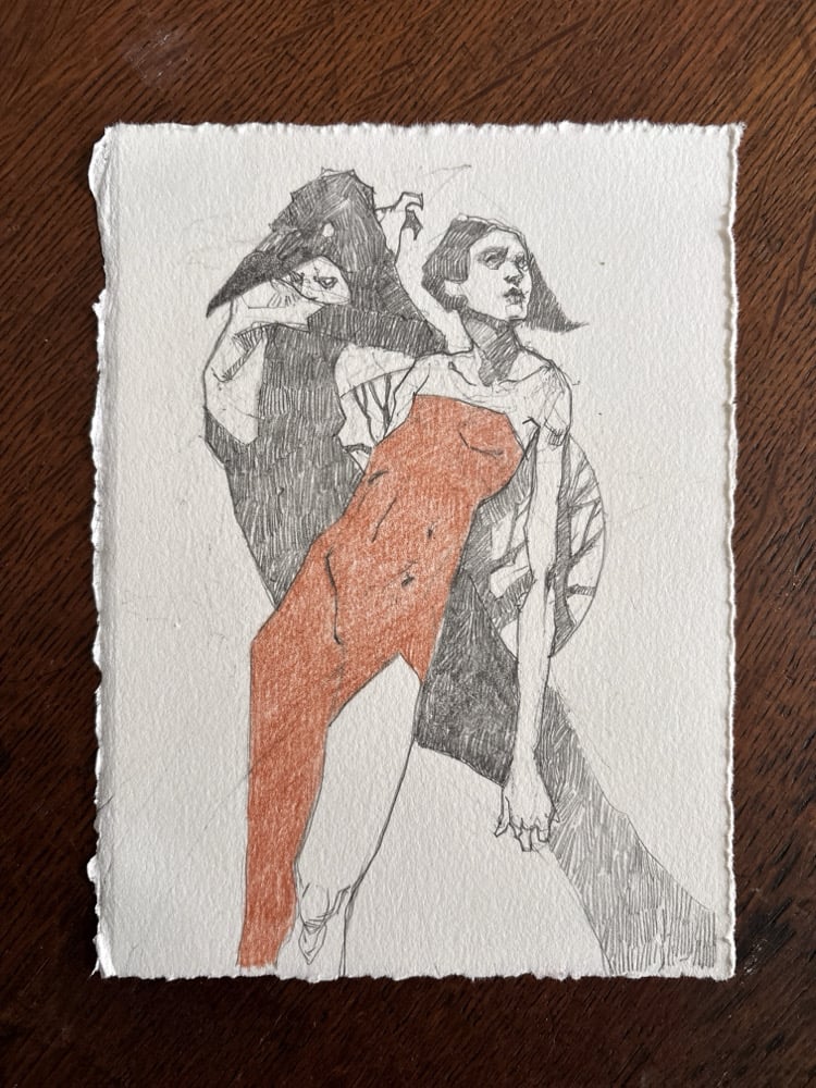 Image of crow girl sketch