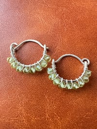 Image 1 of VIRIDIAN — Peridot Huggie Hoop Earrings