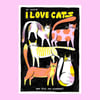NEW!💘 I love cats Riso Print