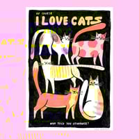 Image 1 of I love cats - Riso Print