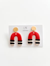 Paire de boucles d'oreilles céramique TOTEM U rouge