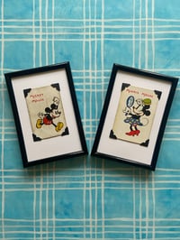 Image 11 of Mickey Mouse and friends c 1930s, framed individual vintage cards
